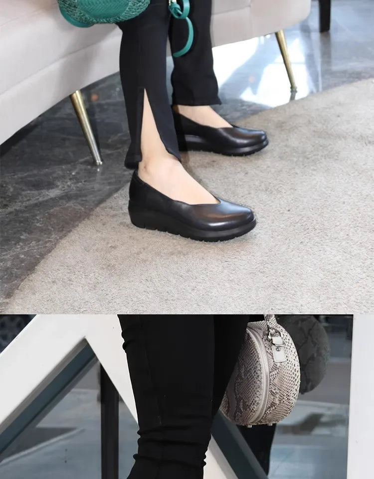 Women Fashion Wedge Heel Pumps 2025 Spring Summer Lightweight Platform Loafers Woman Soft Sole Comfort Casual Shoes Plus Size 42