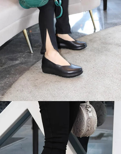 Women Fashion Wedge Heel Pumps 2025 Spring Summer Lightweight Platform Loafers Woman Soft Sole Comfort Casual Shoes Plus Size 42