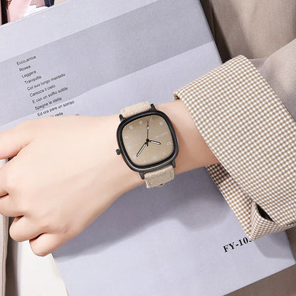 New Large Dial Quartz Watch Men Woman Casual Fashion Frosted Leather Strap Student Watches Luxury Gift Wristwatches Dropshipping