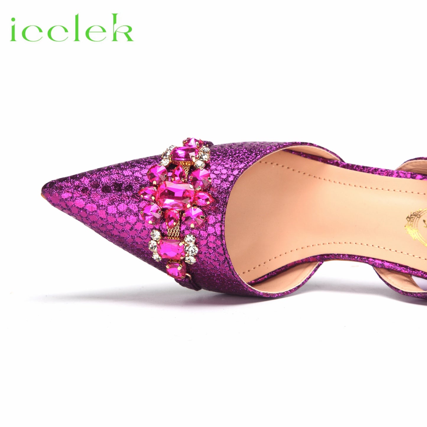 New Arrivals Special Design Pink Color African Women Shoes and Bag Set Pointed Toe Sandals for Wedding Party