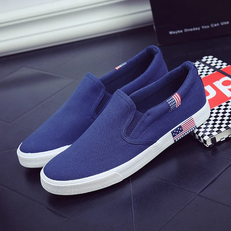 Men's Casual Shoes Canvas Slip-On Loafers Low Style Breathable Light Fashion Shoes for Men Walking White Shoe Zapatos De Hombre