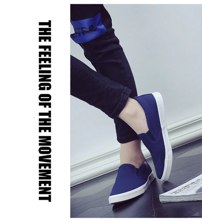 Men's Casual Shoes Canvas Slip-On Loafers Low Style Breathable Light Fashion Shoes for Men Walking White Shoe Zapatos De Hombre