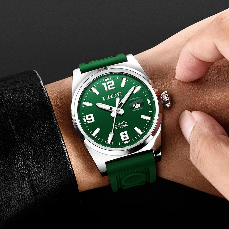 LIGE Man Watch Fashion Military Sport Quartz Calendar Watches for Men Waterproof Luminous Business Male Clock Relogio Masculino