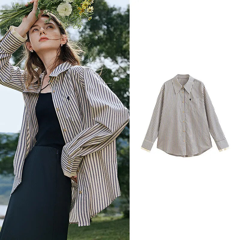 TOYOUTH Women Blouse Shirt 2025 Spring New Shirt 8512036