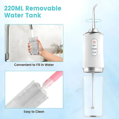 Rechargeable Oral Irrigator Portable Dental Irrigator Water Flosser 3 Models Jet Nozzles Water Teeth Pick Flosser Water Jet