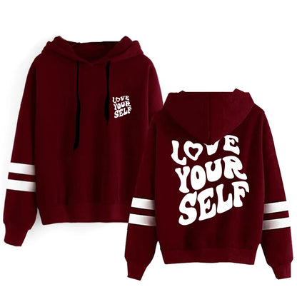 2025 Hooded Sweatshirts Print Versatile Pullovers Daily Jogging Casual Sports Hoodies Womens Clothing Street Stripe Woman Tops