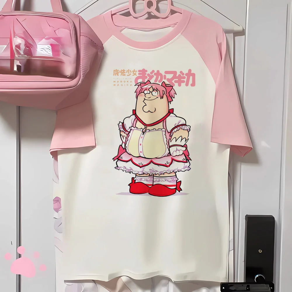 Madoka Magica tshirt women Japanese summer casual wear Tee female funny harajuku streetwear clothing