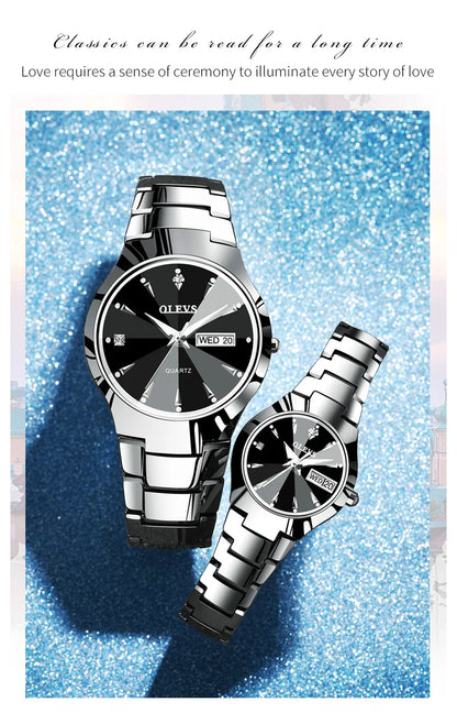 OLEVS 8697 Luxury Elegant Quartz Women's Watch Tungsten Steel Strap Fashion Waterproof Calendar Diamond dial Women's Watch
