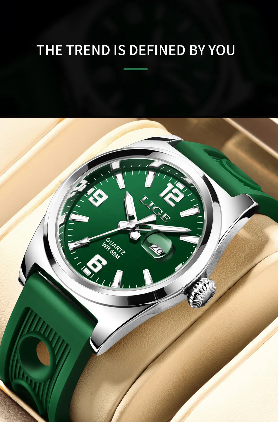 LIGE Man Watch Fashion Military Sport Quartz Calendar Watches for Men Waterproof Luminous Business Male Clock Relogio Masculino