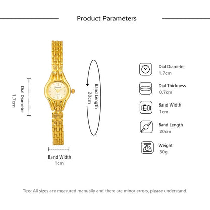Women's Gold Bracelet Watch Fashion Elegant Small Dial Alloy Quartz Wristwatch Woman Luxury Ladies Watch Clock Gift Reloj Mujer