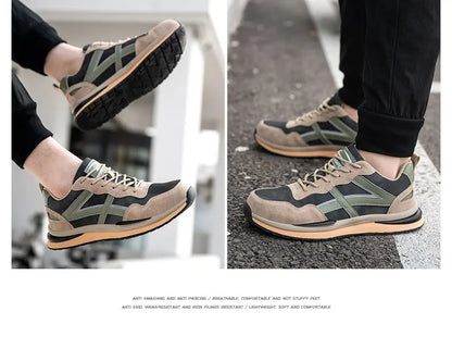 Waterproof Work Safety Shoes Steel Toe Cap Reflective Strip Indestructible Anti-smash Men Sneakers Construction Male Footwear