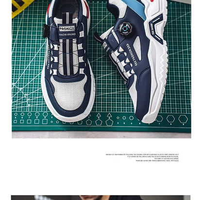 Men's Korean rotating shoelaces trendy sports shoes four season soft soled comfort casual sneakers outdoor student running shoes