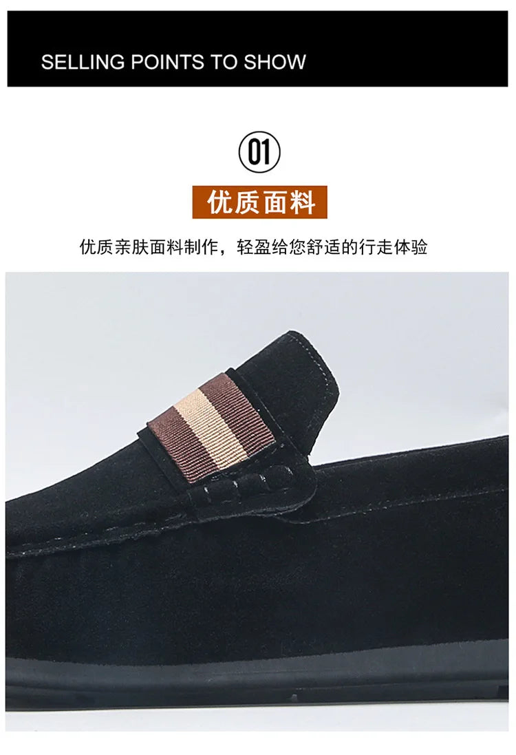 Spring Men's Casual Shoes Suede Loafers For Men Moccasins High Quality Flats Male Walking Shoes comfortable Men's Driving Shoes