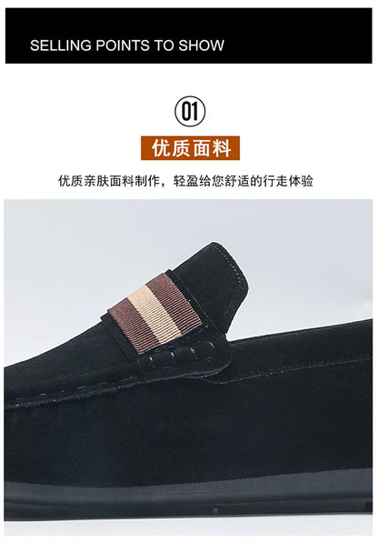 Spring Men's Casual Shoes Suede Loafers For Men Moccasins High Quality Flats Male Walking Shoes comfortable Men's Driving Shoes