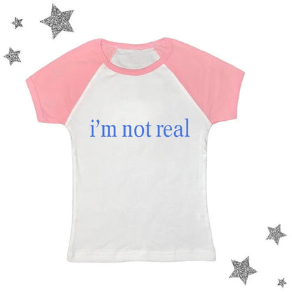 Letter Print T-Shirt Y2k Harajuku Summer Casual Short Sleeve Gothic Slim Crop Top Vintage Women Streetwear Sexy Grunge Fairy Tee