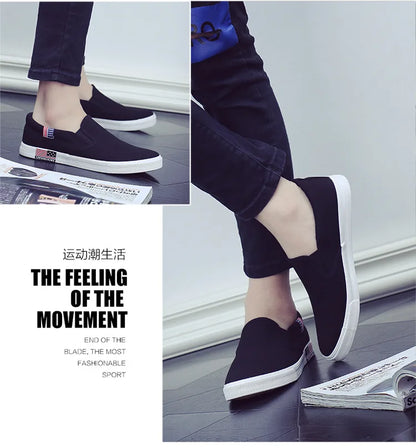 Men's Casual Shoes Canvas Slip-On Loafers Low Style Breathable Light Fashion Shoes for Men Walking White Shoe Zapatos De Hombre