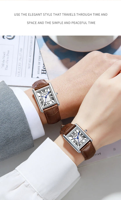 New Elegant Watches for Women and Men Fashion Leather Strap Waterproof Quartz Wristwatches Couple's Watches Gifts Drop Shipping