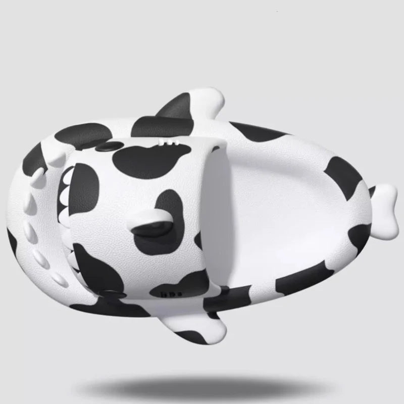 Summer Women Shark Slippers Men Cute Soft EVA Bathroom Sandals Adults Outdoor Cow Flip Flops Couples Non-slip Cartoon Slides