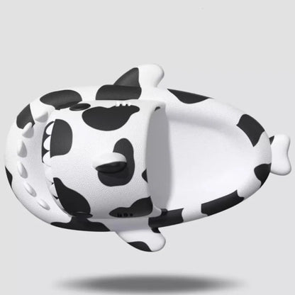 Summer Women Shark Slippers Men Cute Soft EVA Bathroom Sandals Adults Outdoor Cow Flip Flops Couples Non-slip Cartoon Slides