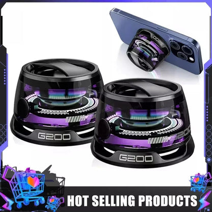 Bluetooth 5.3 Speaker Outdoor Magnetic RGB Lighting Bluetooth Speaker with RGB Color Light Multifunctional Magnetic Phone Holder