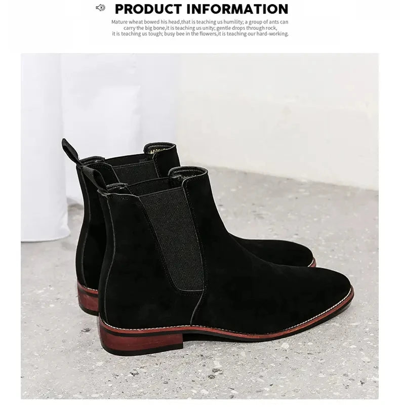 Fashionable Men Chelsea Boots PU Korean Version Versatile Suede European and American Short Boots Size 38-46 Men Boots
