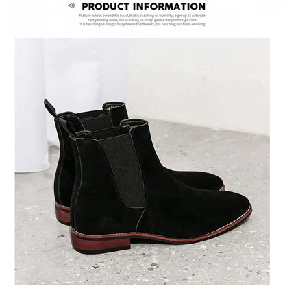 Fashionable Men Chelsea Boots PU Korean Version Versatile Suede European and American Short Boots Size 38-46 Men Boots