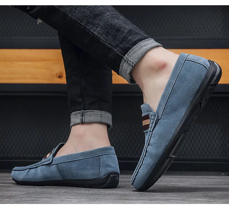 Spring Men's Casual Shoes Suede Loafers For Men Moccasins High Quality Flats Male Walking Shoes comfortable Men's Driving Shoes