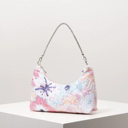 Floral Bag，Bridal Patry，Sequin Bag，Premium Style  Shoulder Bag For Women，Prom Accessories，Wedding Items，Bag For Women Elegant