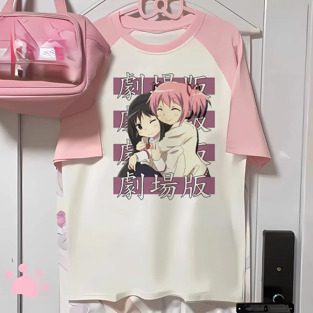 Madoka Magica tshirt women Japanese summer casual wear Tee female funny harajuku streetwear clothing