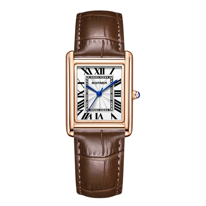 New Elegant Watches for Women and Men Fashion Leather Strap Waterproof Quartz Wristwatches Couple's Watches Gifts Drop Shipping