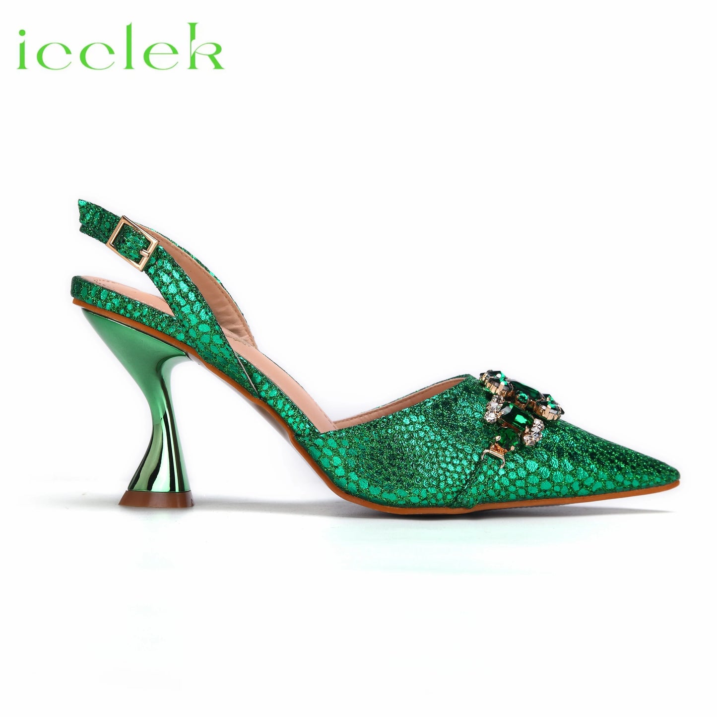 New Arrivals Special Design Pink Color African Women Shoes and Bag Set Pointed Toe Sandals for Wedding Party