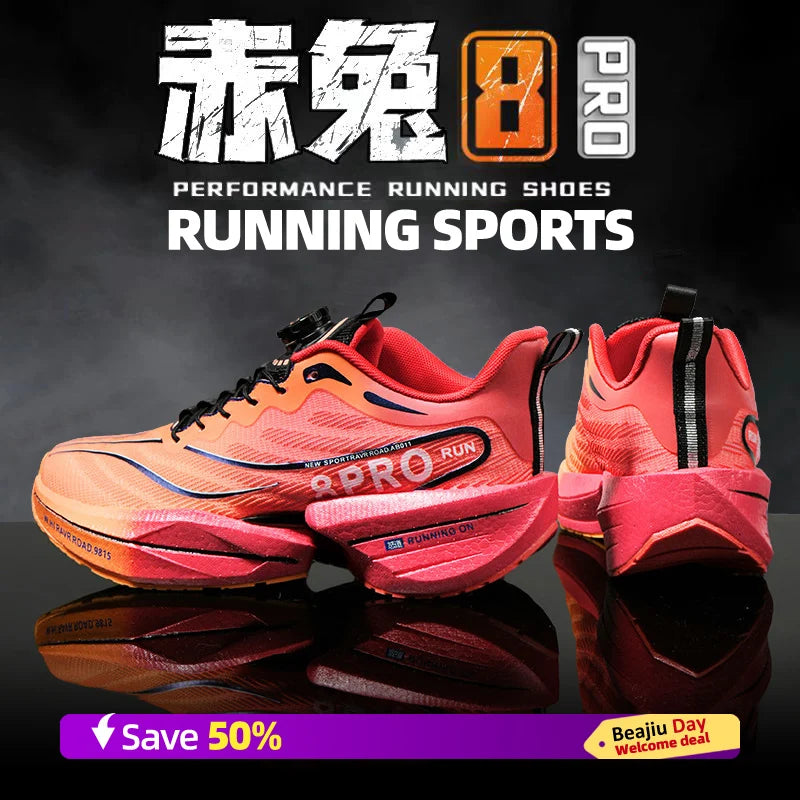 Marathon Carbon Plate Air Cushion Men Sports Running Shoes Breathable Lightweight Women's Comfortable Athletic Nonskid Sneakers