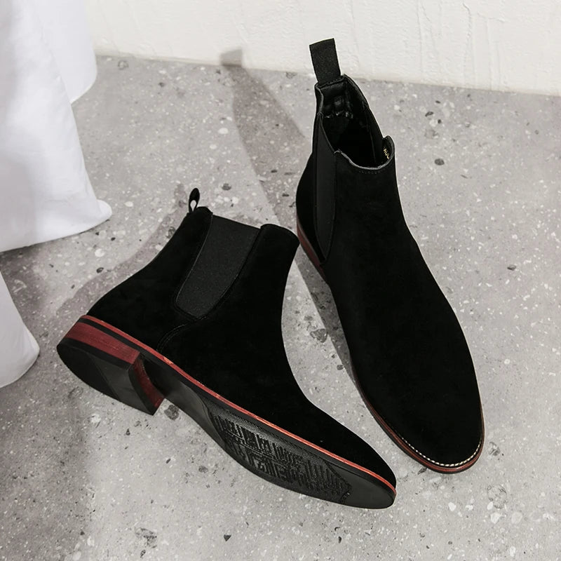 Fashionable Men Chelsea Boots PU Korean Version Versatile Suede European and American Short Boots Size 38-46 Men Boots
