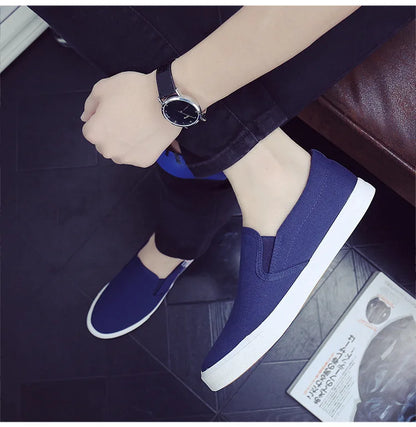 Men's Casual Shoes Canvas Slip-On Loafers Low Style Breathable Light Fashion Shoes for Men Walking White Shoe Zapatos De Hombre