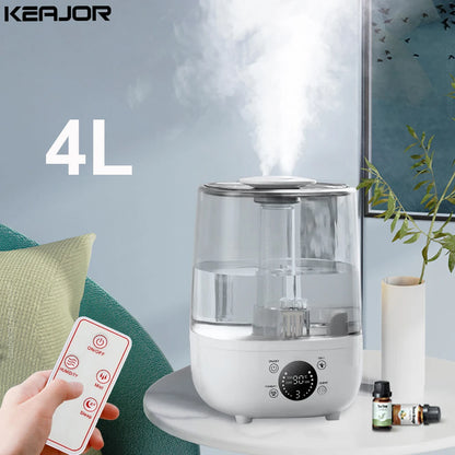 Air Humidifier 4L Large Capacity Ultrasonic Humidifier Home Essential Oils Diffuser for Bedroom Air Humidifier with Aromatherapy