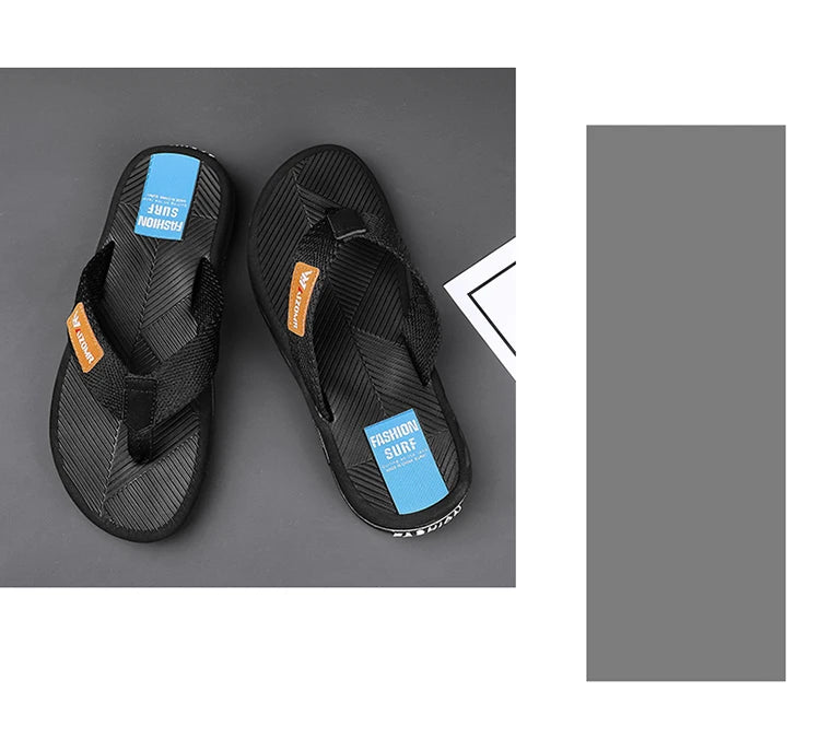 2023 Summer Flip Flops Men Beach Sandals Anti-slip Breathable Casual Men Beach Slippers Outdoor Big Size 45