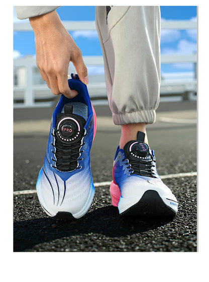 Marathon Carbon Plate Air Cushion Men Sports Running Shoes Breathable Lightweight Women's Comfortable Athletic Nonskid Sneakers