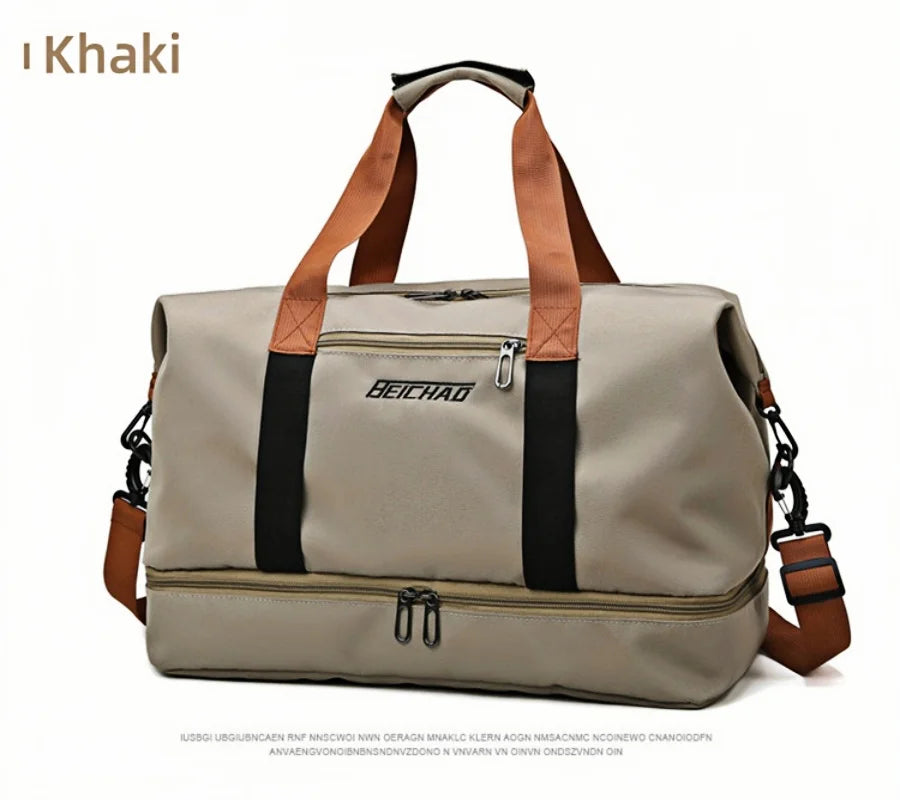 Fitness bag Large capacity Short distance luggage portable fitness bag Travel bag Shoulder handbag Men's sports waterproof bag