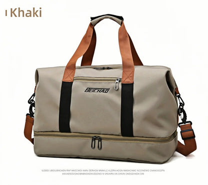 Fitness bag Large capacity Short distance luggage portable fitness bag Travel bag Shoulder handbag Men's sports waterproof bag