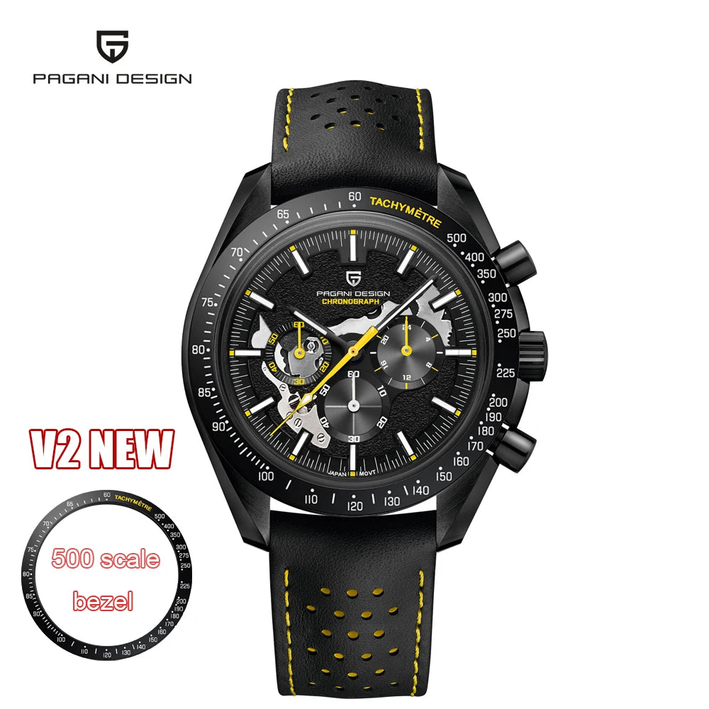 2025 New PAGANI DESIGN 1701 Moon Mens Watches Luxury Quartz Watch For Man Speed Chronograph Sports AR Sapphire Mirror Clock Gift