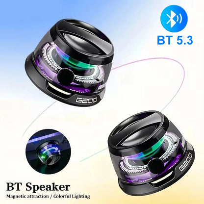 Bluetooth 5.3 Speaker Outdoor Magnetic RGB Lighting Bluetooth Speaker with RGB Color Light Multifunctional Magnetic Phone Holder