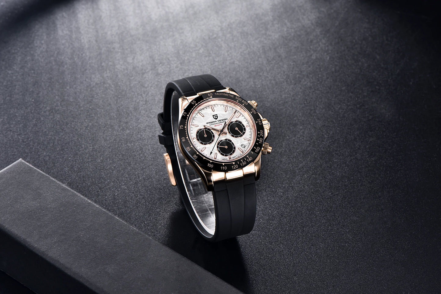 PAGANI DESIGN Watches Meteorite Surface Luxury Quartz Watches For Men Stainless Steel Waterproof Chronograph AR Sapphire Crystal