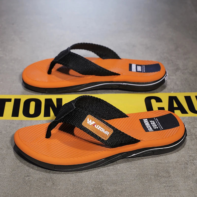 2023 Summer Flip Flops Men Beach Sandals Anti-slip Breathable Casual Men Beach Slippers Outdoor Big Size 45