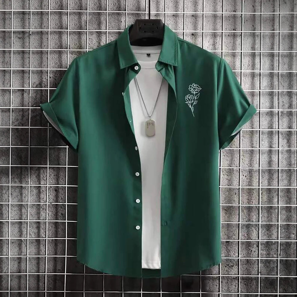 2025 Male Clothes Simple Stripes 3d Hawaiian Shirt Men Clothes Loose Breathable Men's Shirts Summer Male Shirts Short Sleeve