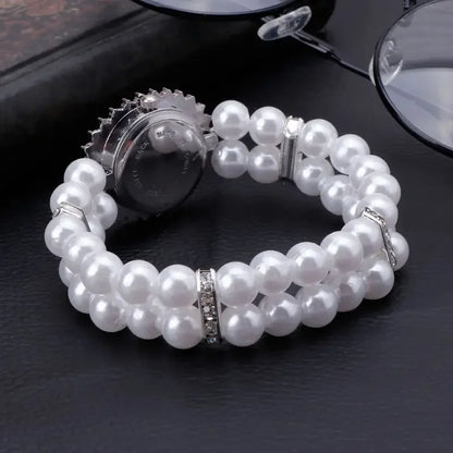Fashion Women Watch Clock Women Casual Wristwatches Pearl Beaded Bracelet Watches Strap Quartz Wrist Watch Horloges Jewelry Gift