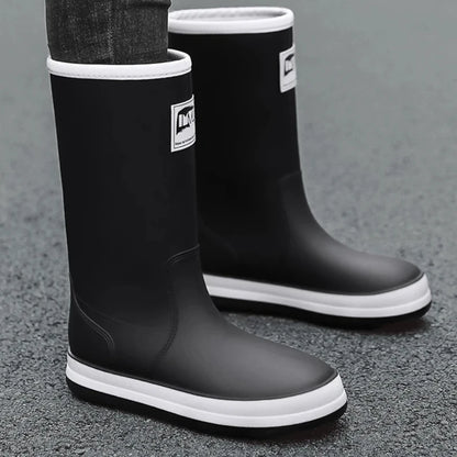 Men's Rain Shoes in The Cylinder Waterproof Wear-resistant Injection Molding Rubber Breathable New Outdoor Walking Water Shoes