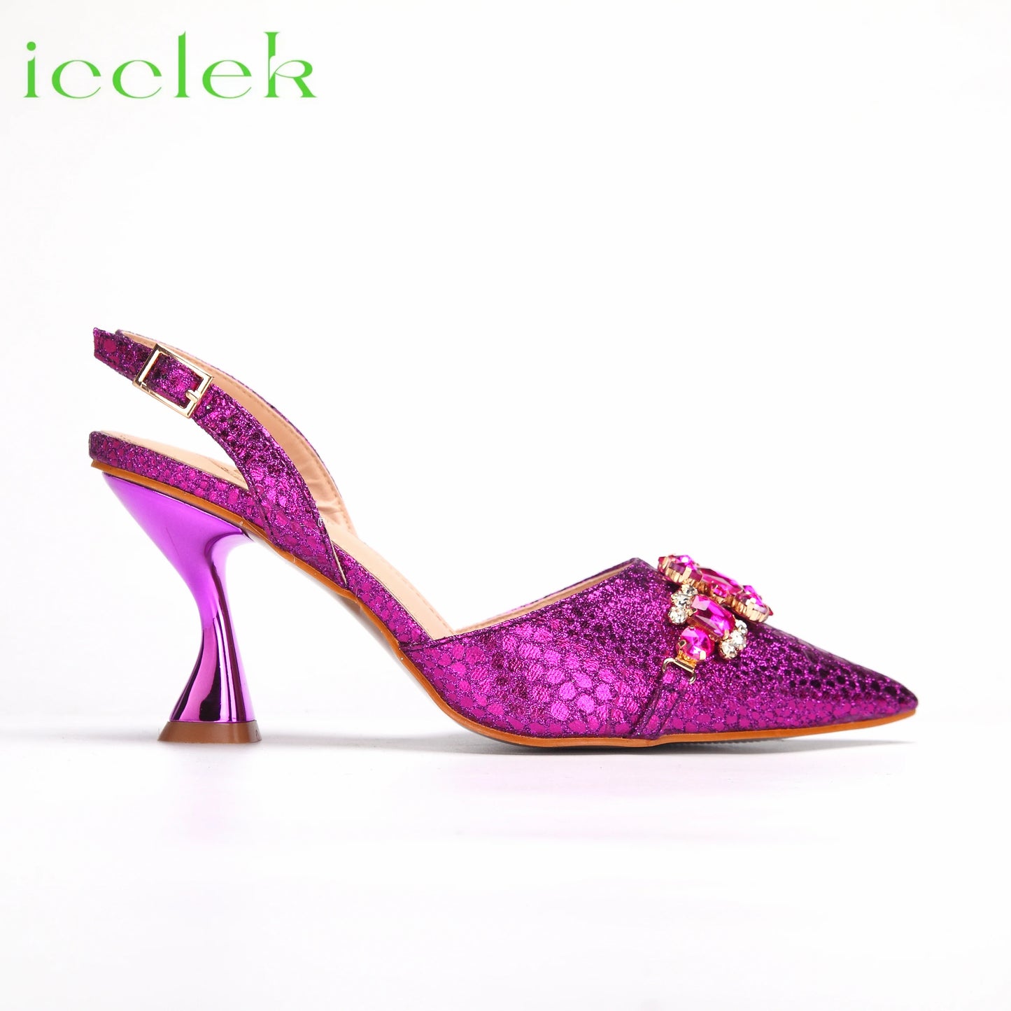 New Arrivals Special Design Pink Color African Women Shoes and Bag Set Pointed Toe Sandals for Wedding Party
