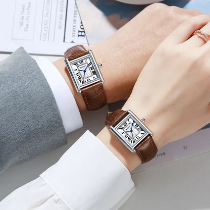 New Elegant Watches for Women and Men Fashion Leather Strap Waterproof Quartz Wristwatches Couple's Watches Gifts Drop Shipping