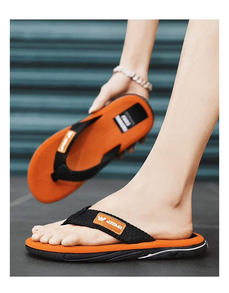 2023 Summer Flip Flops Men Beach Sandals Anti-slip Breathable Casual Men Beach Slippers Outdoor Big Size 45