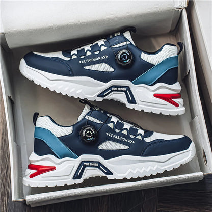 Men's Korean rotating shoelaces trendy sports shoes four season soft soled comfort casual sneakers outdoor student running shoes